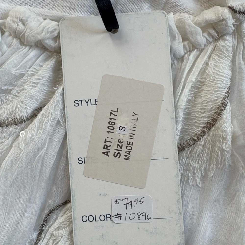 Italian 2-piece flowy ivory Top/Pant Set fit for a beach wedding, guest … - Picture 10 of 16